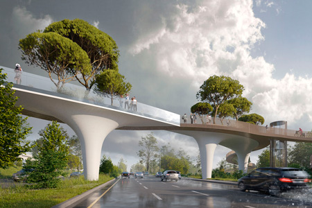 Новости: Опубликован проект нового пешеходного моста в Алматы