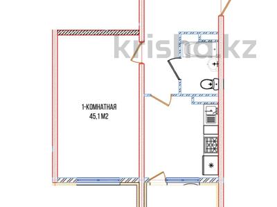 1-комнатная квартира, 45.1 м², 1/6 этаж, ул. Шугыла за 18.5 млн 〒 в Алматы, Алатауский р-н