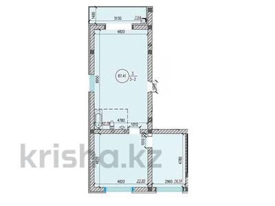3-комнатная квартира, 87.41 м², микрорайон Нуртас за ~ 35.8 млн 〒 в Шымкенте
