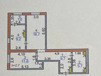 2-комнатная квартира, 55 м², 6/7 этаж, Есім хан даңғылы за 15 млн 〒 в Туркестане