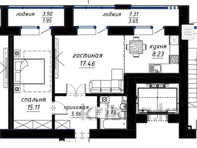 2-комнатная квартира, 56.1 м², 3/9 этаж, Туран 46 — Орынбор за 25.5 млн 〒 в Нур-Султане (Астане)