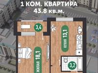 1-комнатная квартира, 43.8 м², 6/7 этаж, 17-й мкр 1/2 за 9 млн 〒 в Актау, 17-й мкр