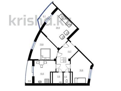 3-комнатная квартира, 95.53 м², мкрн. Сарыарка 12 за ~ 24.8 млн 〒 в Кокшетау