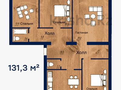 4-комнатная квартира, 131.3 м², 3/5 этаж, мкр. Батыс-2 за ~ 30.9 млн 〒 в Актобе, мкр. Батыс-2