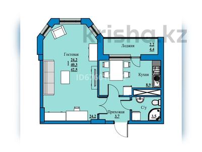 1-комнатная квартира, 42.5 м², 9/13 этаж, Мкр Сары-Арка за 13.2 млн 〒 в Кокшетау