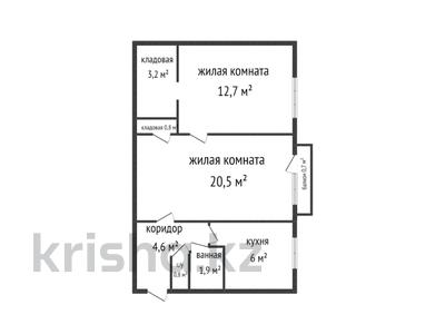 2-комнатная квартира, 54.2 м², 3/5 этаж, проспект Аль-Фараби 43 за 17 млн 〒 в Костанае