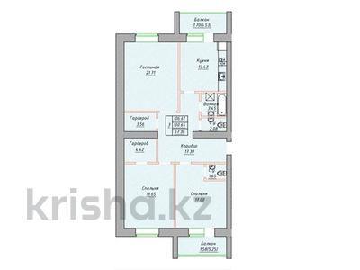 3-комнатная квартира, 106.61 м², Центральный 59А за ~ 32 млн 〒 в Кокшетау