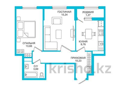 2-комнатная квартира, 53.85 м², Е-102 11 за ~ 21.9 млн 〒 в Нур-Султане (Астане), Есильский р-н