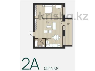 2-комнатная квартира, 55.14 м², мкр. БСХТ за ~ 21.5 млн 〒 в Щучинске