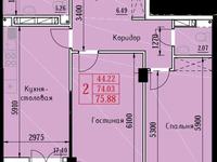 2-комнатная квартира, 78.88 м², 5/9 этаж, Каирбекова за ~ 29.2 млн 〒 в Костанае