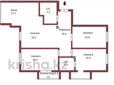 4-комнатная квартира, 115 м², 16/16 этаж, Б. Момышулы 12 за 44 млн 〒 в Астане, Алматы р-н