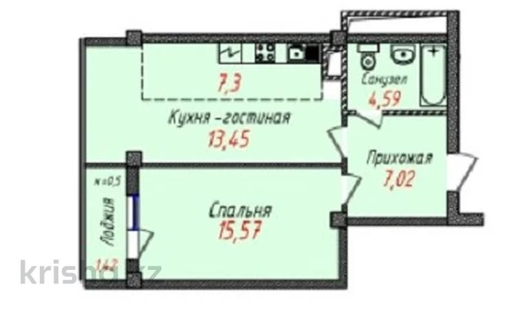 1-комнатная квартира, 49.35 м², Красина 11В за ~ 17.8 млн 〒 в Усть-Каменогорске