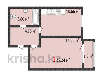 1-комнатная квартира, 39.39 м², 6/9 этаж, Уральская 45а за ~ 14.2 млн 〒 в Костанае