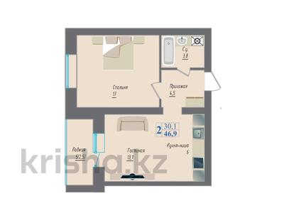 2-комнатная квартира, 46.9 м², Центральный парк за ~ 13.6 млн 〒 в Кокшетау