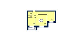 2-комнатная квартира, 62 м², 1/7 этаж, мкр. Батыс-2 за ~ 16.1 млн 〒 в Актобе, мкр. Батыс-2