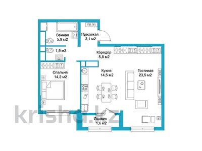 2-комнатная квартира, 70.5 м², Сатпаева 90/43а за ~ 42.4 млн 〒 в Алматы, Бостандыкский р-н