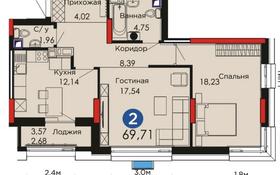 2-комнатная квартира, 69.71 м², 10/20 этаж, Туран 44/2 за 38.5 млн 〒 в Астане, Есильский р-н