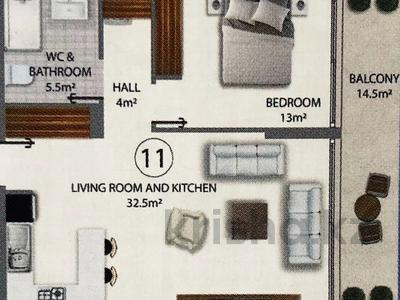 2-комнатная квартира, 81.5 м², 2/12 этаж, Район Сакарья за 37.3 млн 〒 в Фамагусте