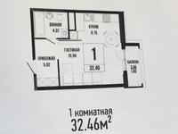 1-комнатная квартира, 32.46 м², 10/15 этаж, Нурмагамбетова за 16 млн 〒 в Астане, Алматы р-н