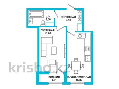 1-комнатная квартира, 43.58 м², Е-102 11 за ~ 17.7 млн 〒 в Астане, Есильский р-н
