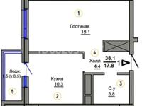 1-комнатная квартира, 38.1 м², 6/9 этаж, Мухамедханова 7 — Пластиковые окна, неугловая, полноценная однокомнатная. ЖК Атамари рас за 16.8 млн 〒 в Астане
